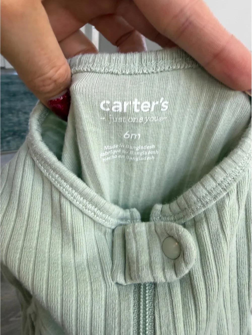 Carter's 6M Ribbed Footed One-Piece Pajamas